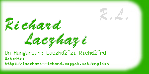 richard laczhazi business card